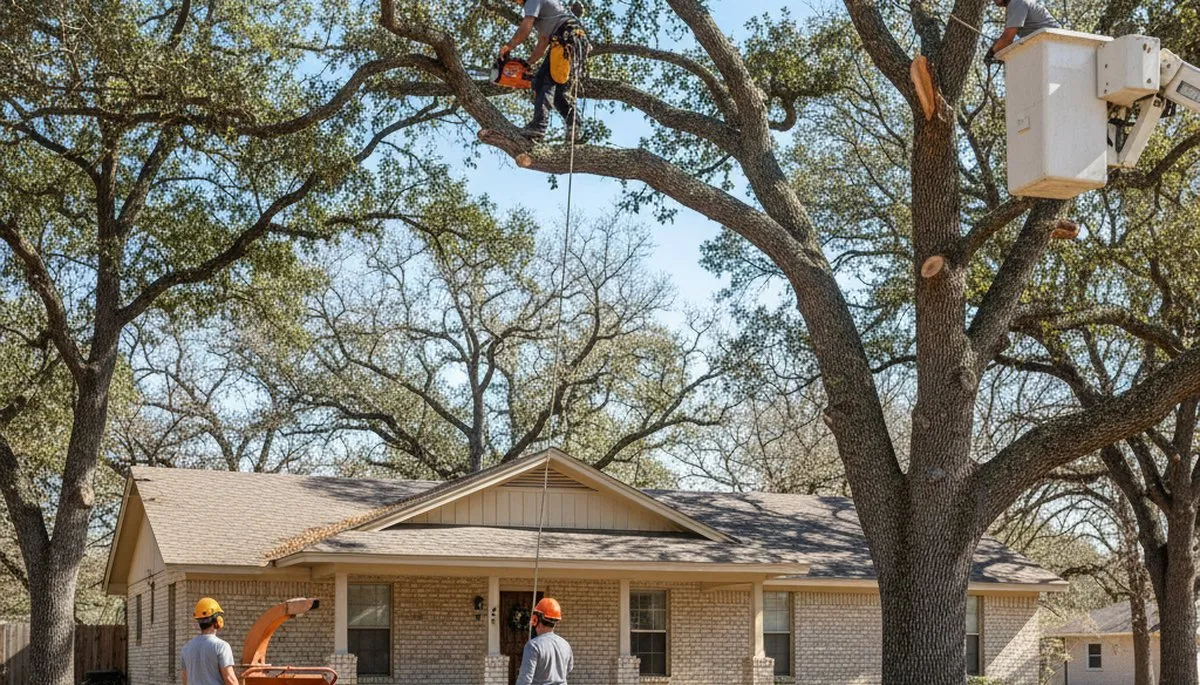 Tree service crew in San Antonio, TX providing professional tree trimming and removal services