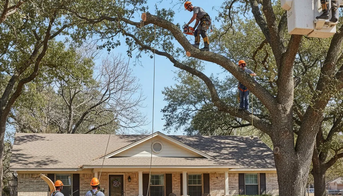 Tree service crew in San Antonio, TX providing professional tree trimming and removal services